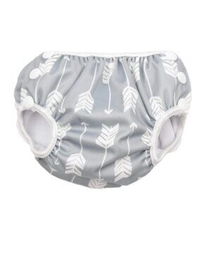 Bumkins, Reusable Swim Diaper - Gray Arrows, Small